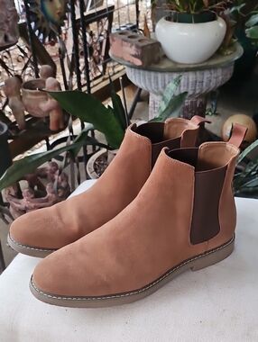Steve Madden Men's Highline Chelsea Boots in Rust Tan Suede 10.5M